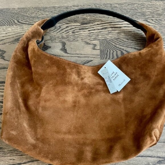 Madewell The Mylie Handbag, Russet Brown, Suede Shoulder Hobo Bag, Brand new - Picture 4 of 4